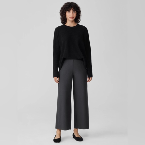 Eileen Fisher Wide Leg Crepe Stretch Pants, Size S Color Charcoal - Picture 1 of 6